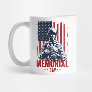 Memorial Day Soldier American Flag Mug